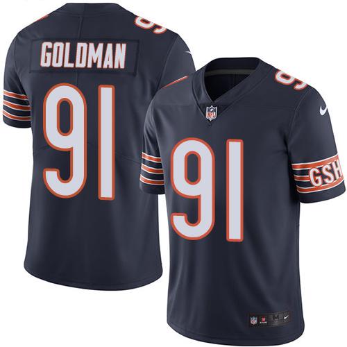 2019 men Chicago Bears #91 Goldman blue Nike Vapor Untouchable Limited NFL Jersey style 2